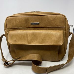 Samsonite Leather Briefcase Messenger Bag Brown Cordoba Zipper Vintage